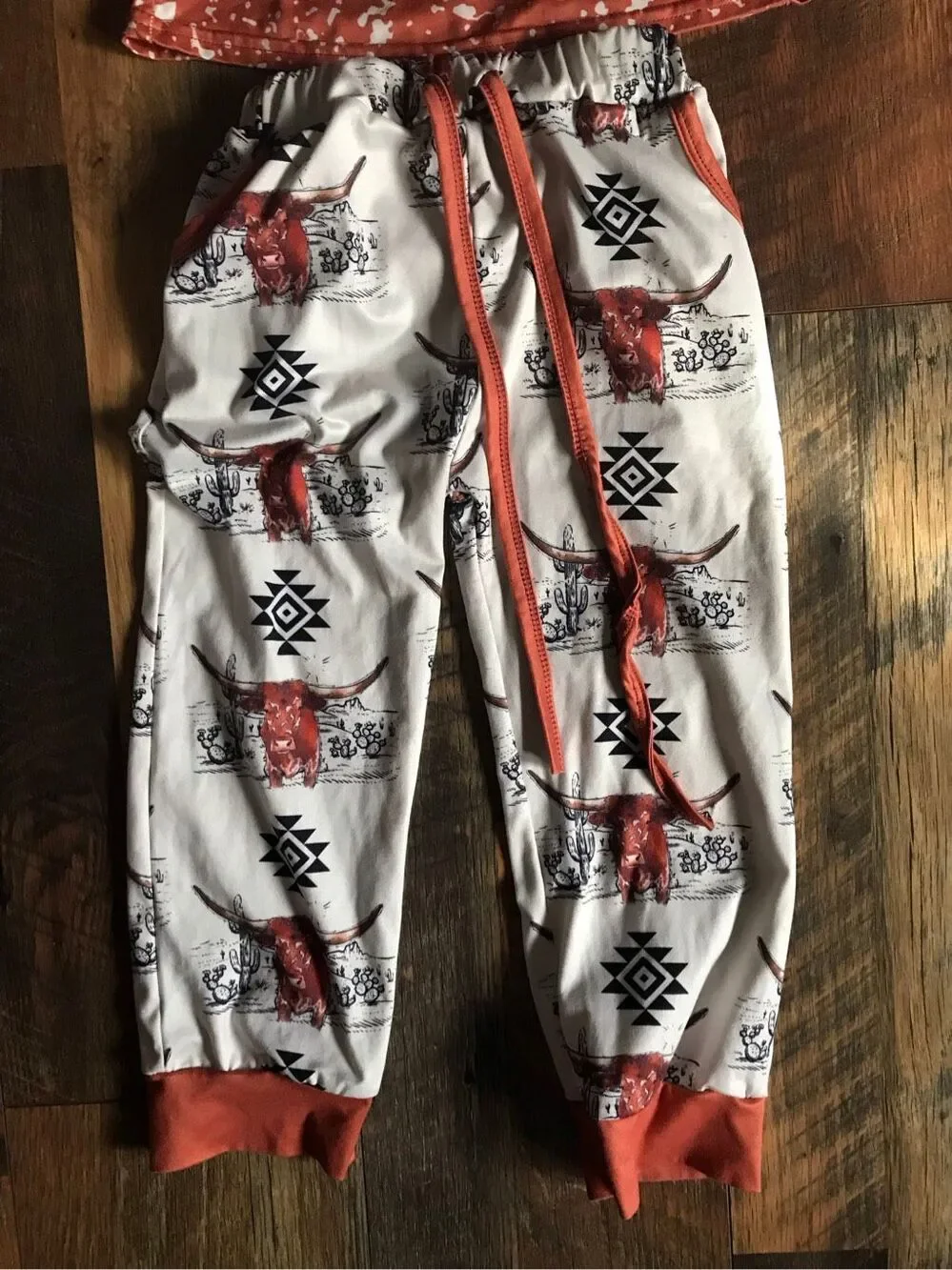 Wild Child  Size 4T little girls 2 pc outfit pants top bull print soft